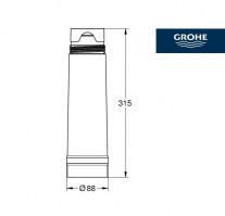 MEDIDAS FILTRO MAGNESIO y ZINC GROHE BLUE